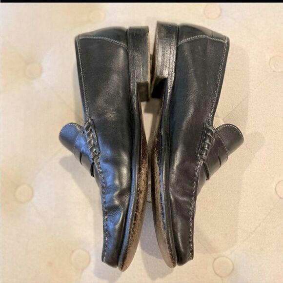 SANTONI Black Leather Penny Loafer 7 1/2 D Santoni main image 5
